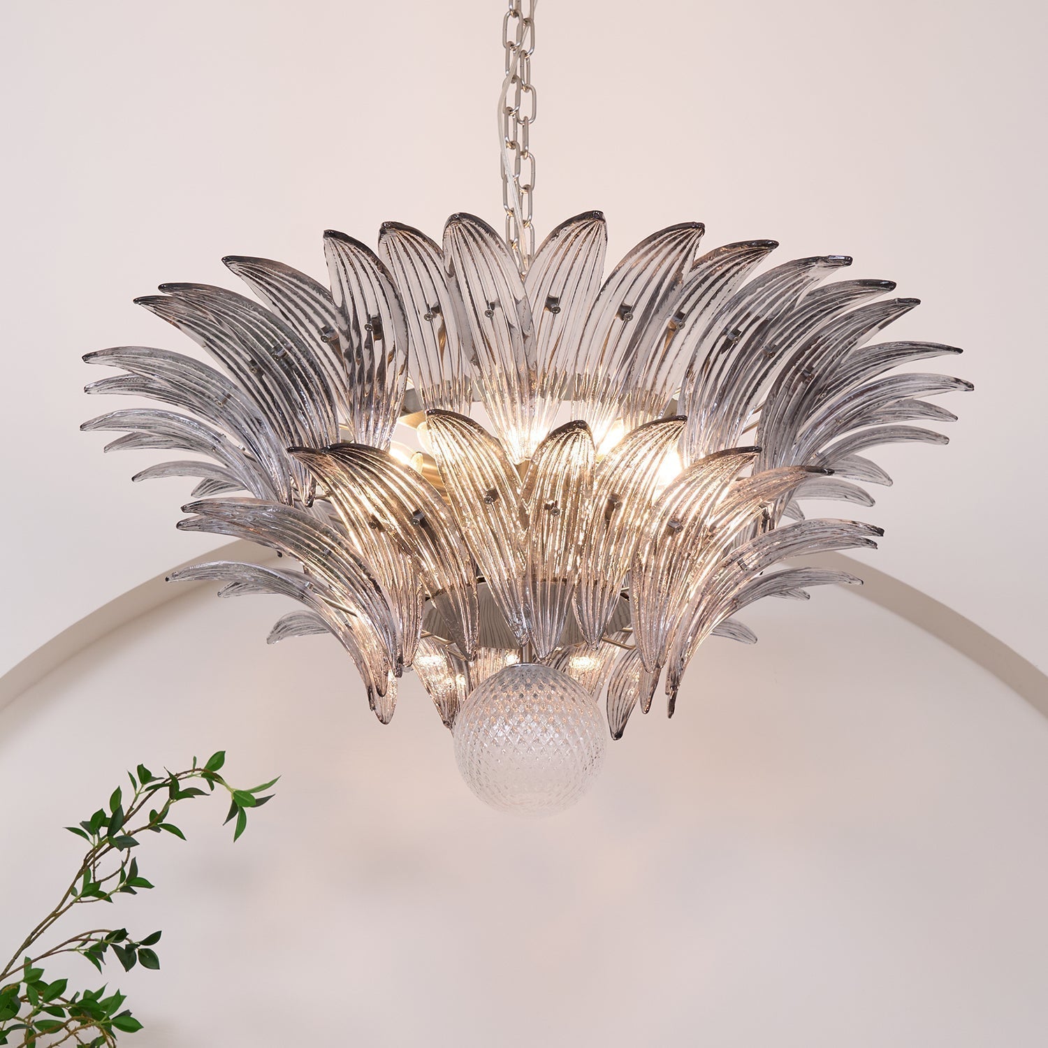 Aurora Le Lustre en Verre de Murano Clair