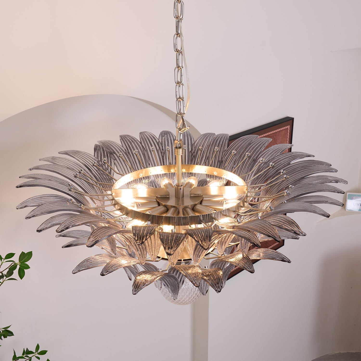 Aurora Le Lustre en Verre de Murano Clair