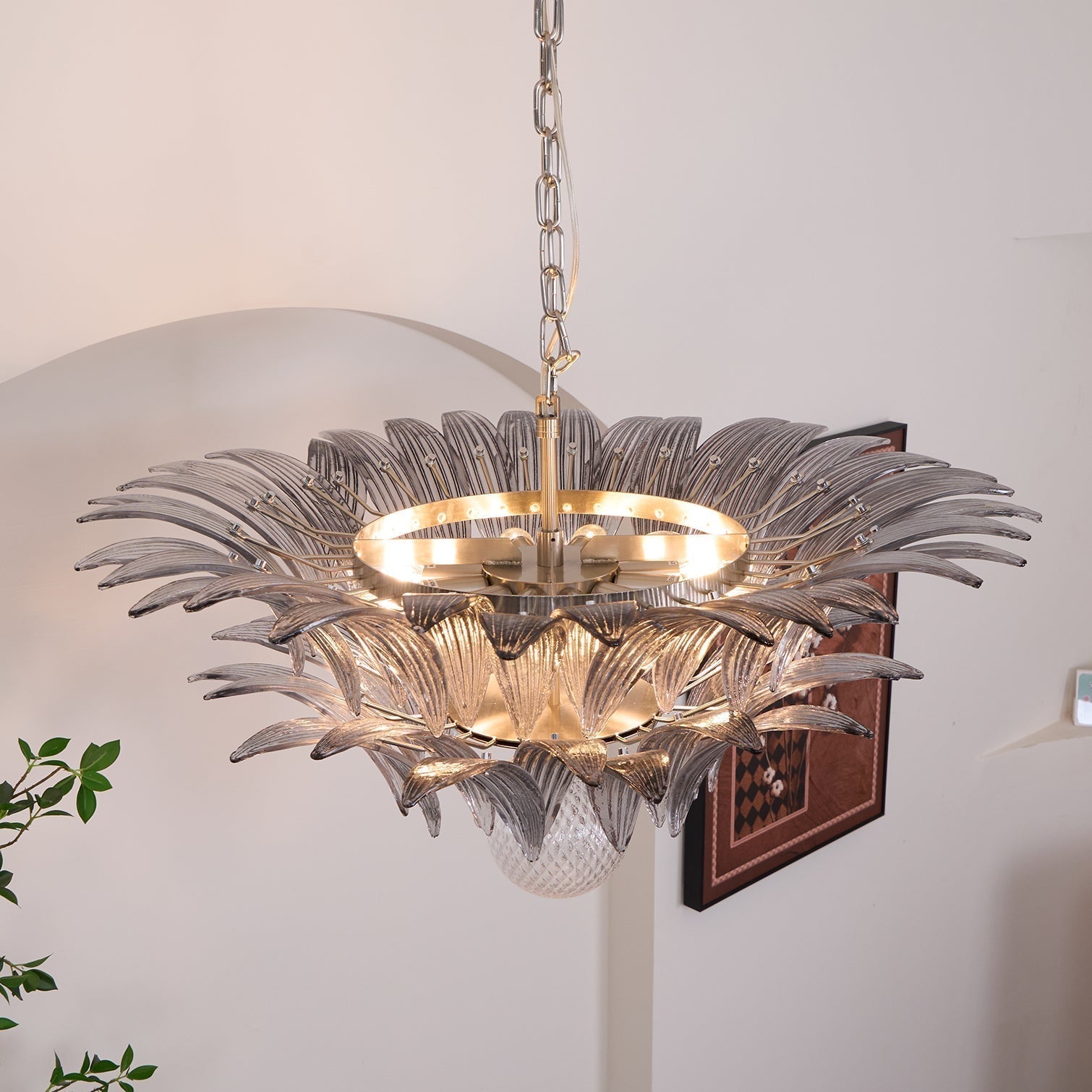 Aurora Le Lustre en Verre de Murano Clair