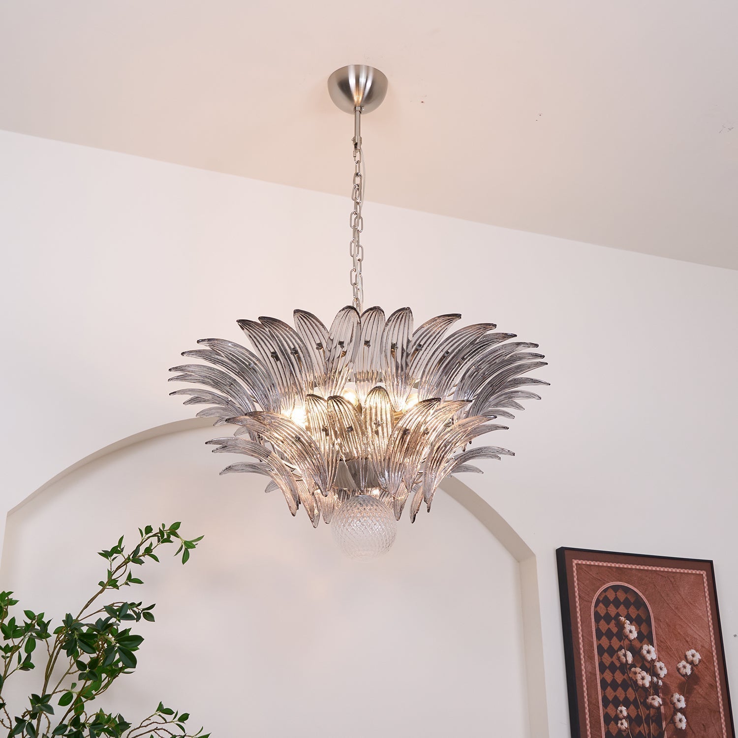 Aurora Le Lustre en Verre de Murano Clair