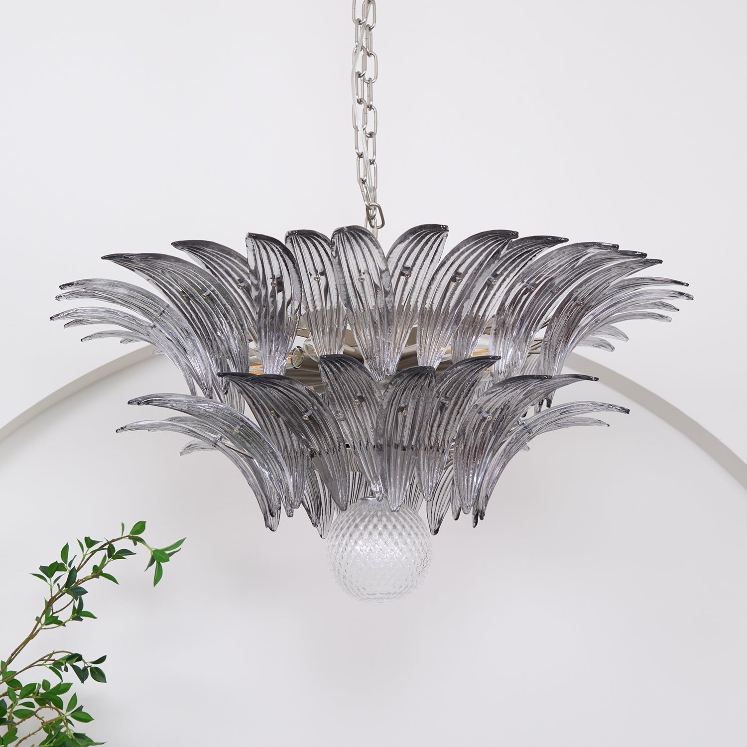 Aurora Le Lustre en Verre de Murano Clair
