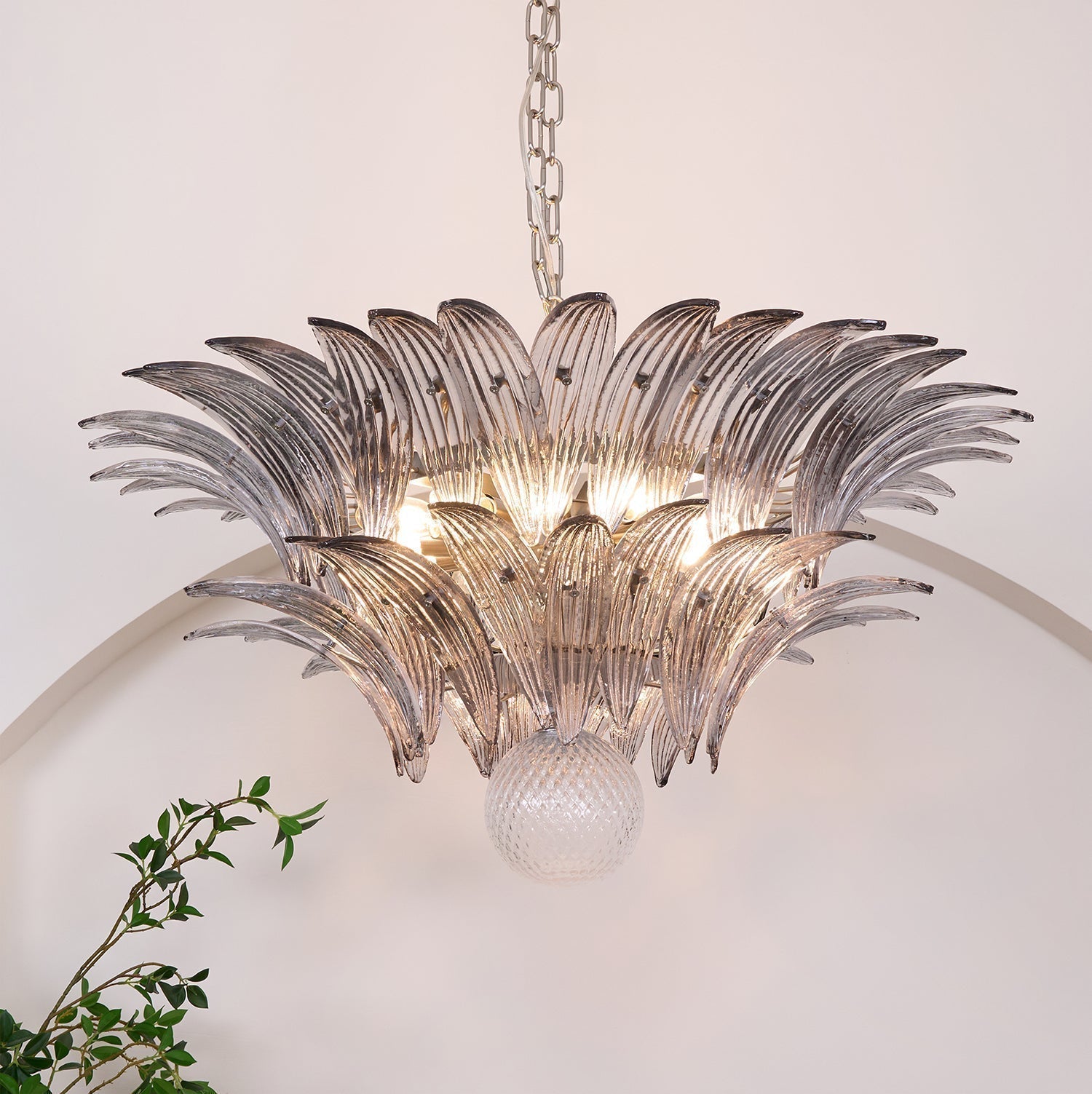 Aurora Le Lustre en Verre de Murano Clair