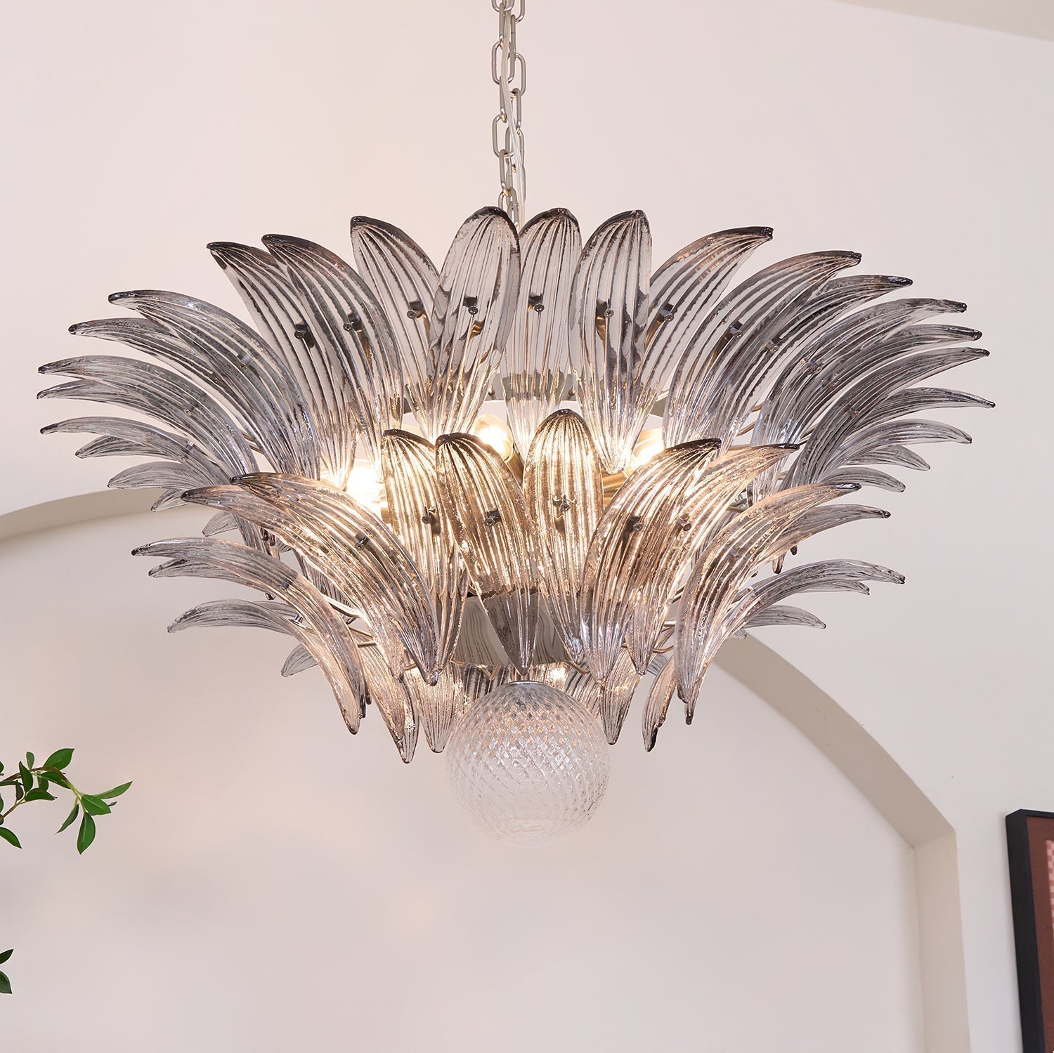 Aurora Le Lustre en Verre de Murano Clair