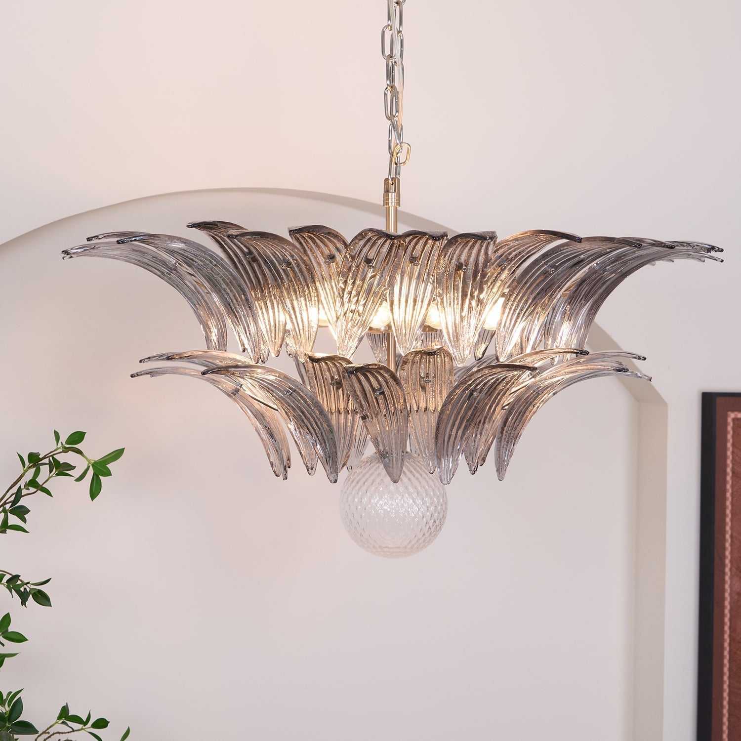 Aurora Le Lustre en Verre de Murano Clair