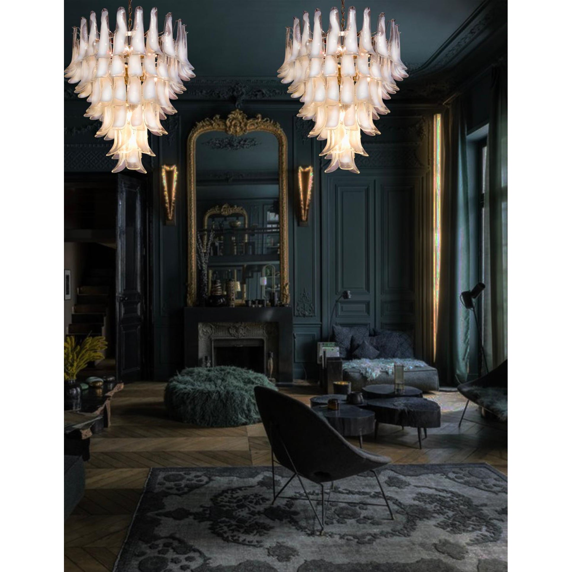 Alsorisra Lustre Postmoderne de Luxe en Verre Pétale