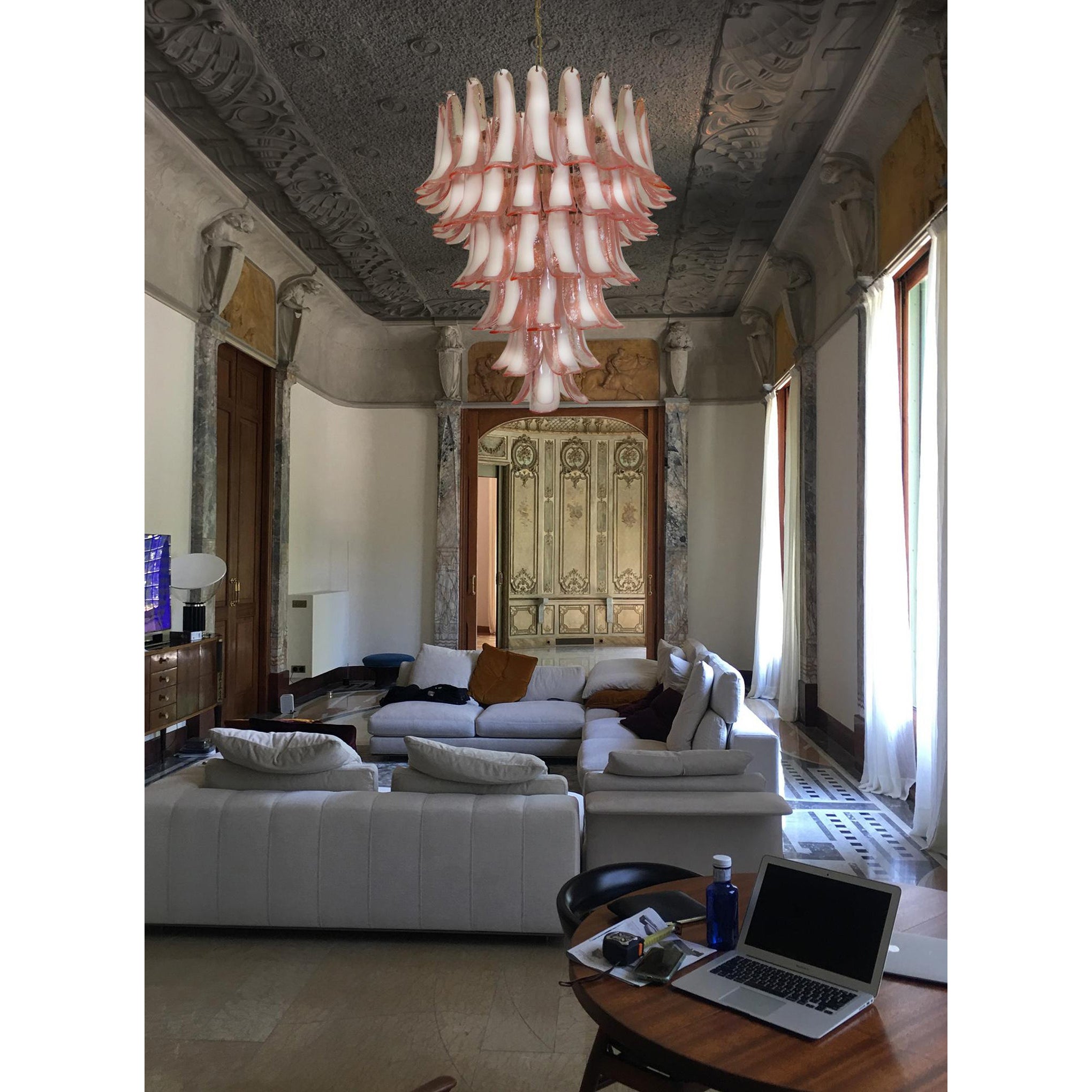 Alsorisra Lustre Postmoderne de Luxe en Verre Pétale