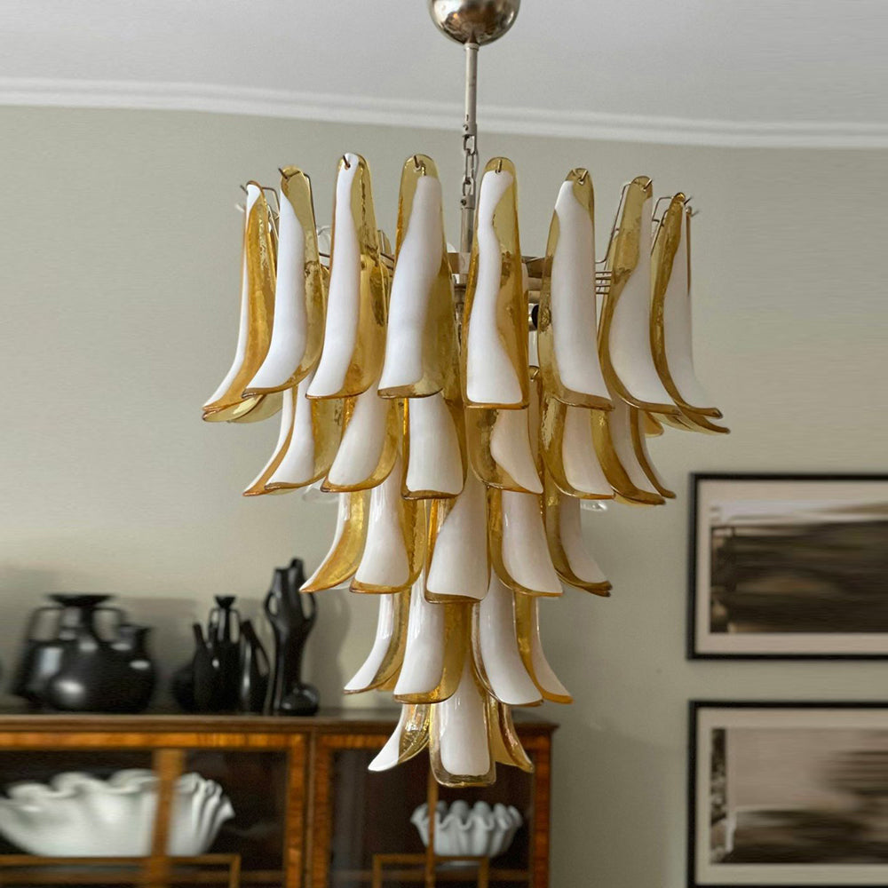 Alsorisra Lustre Postmoderne de Luxe en Verre Pétale