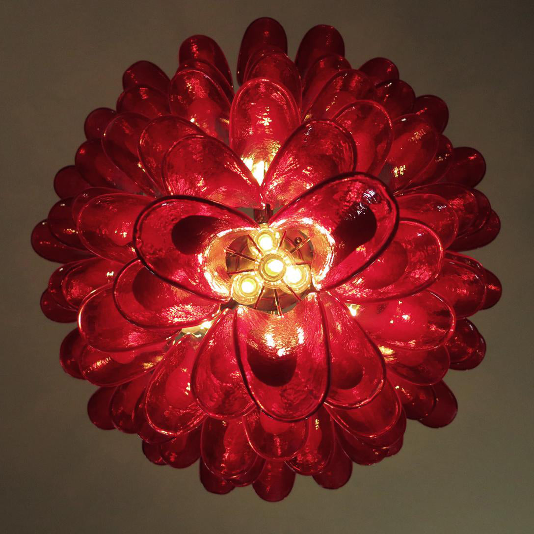 Alsorisra Lustre Postmoderne de Luxe en Verre Pétale