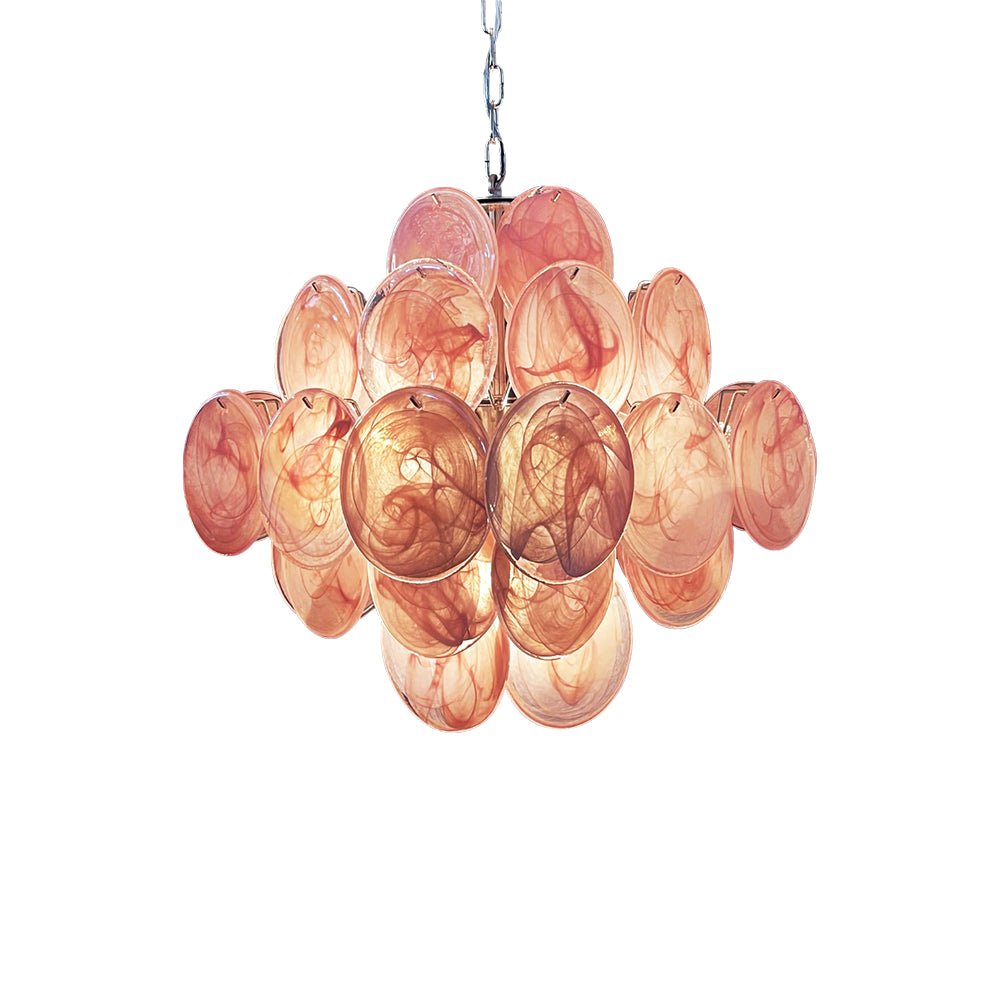 Aurora Lustre Rose à Disques Superposés Artisanal