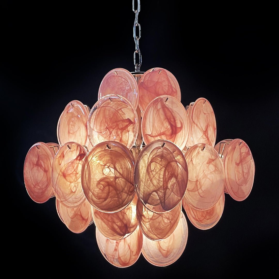 Aurora Lustre Rose à Disques Superposés Artisanal