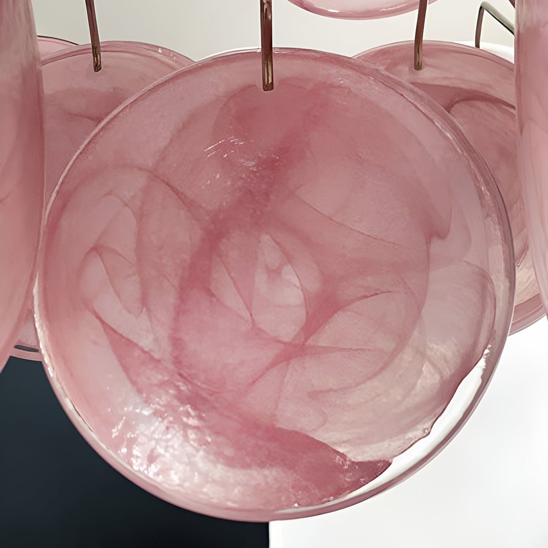 Aurora Lustre Rose à Disques Superposés Artisanal