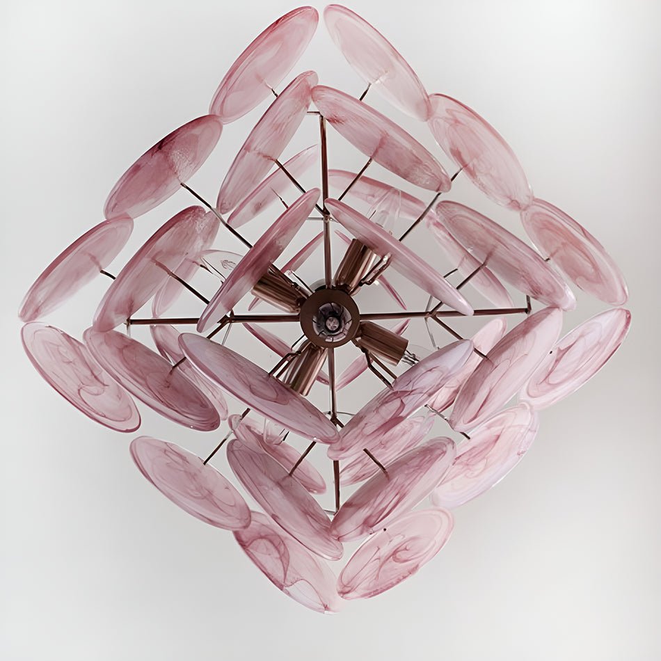 Aurora Lustre Rose à Disques Superposés Artisanal