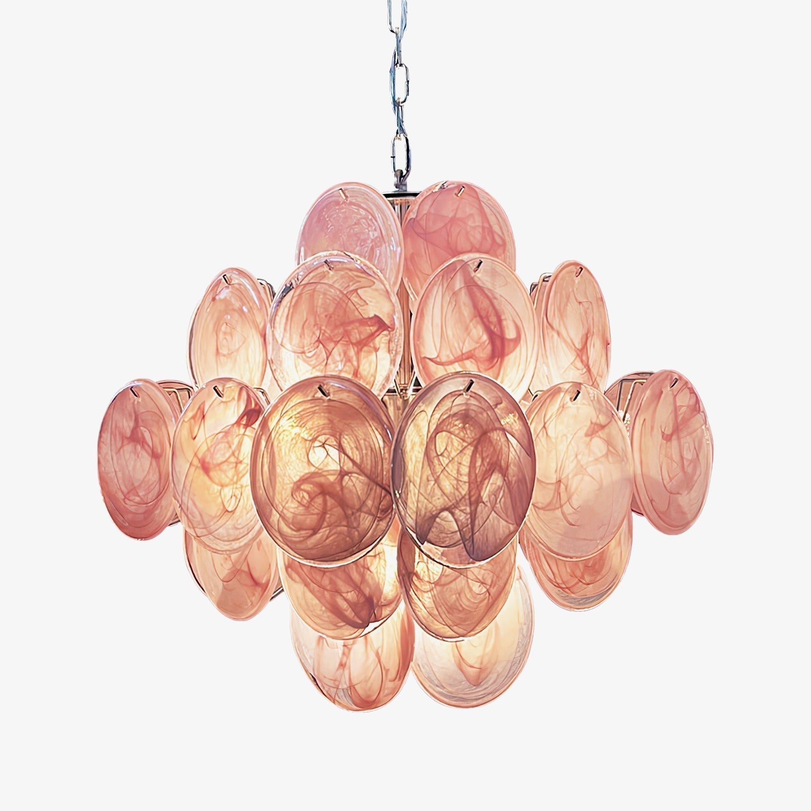 Aurora Lustre Rose à Disques Superposés Artisanal