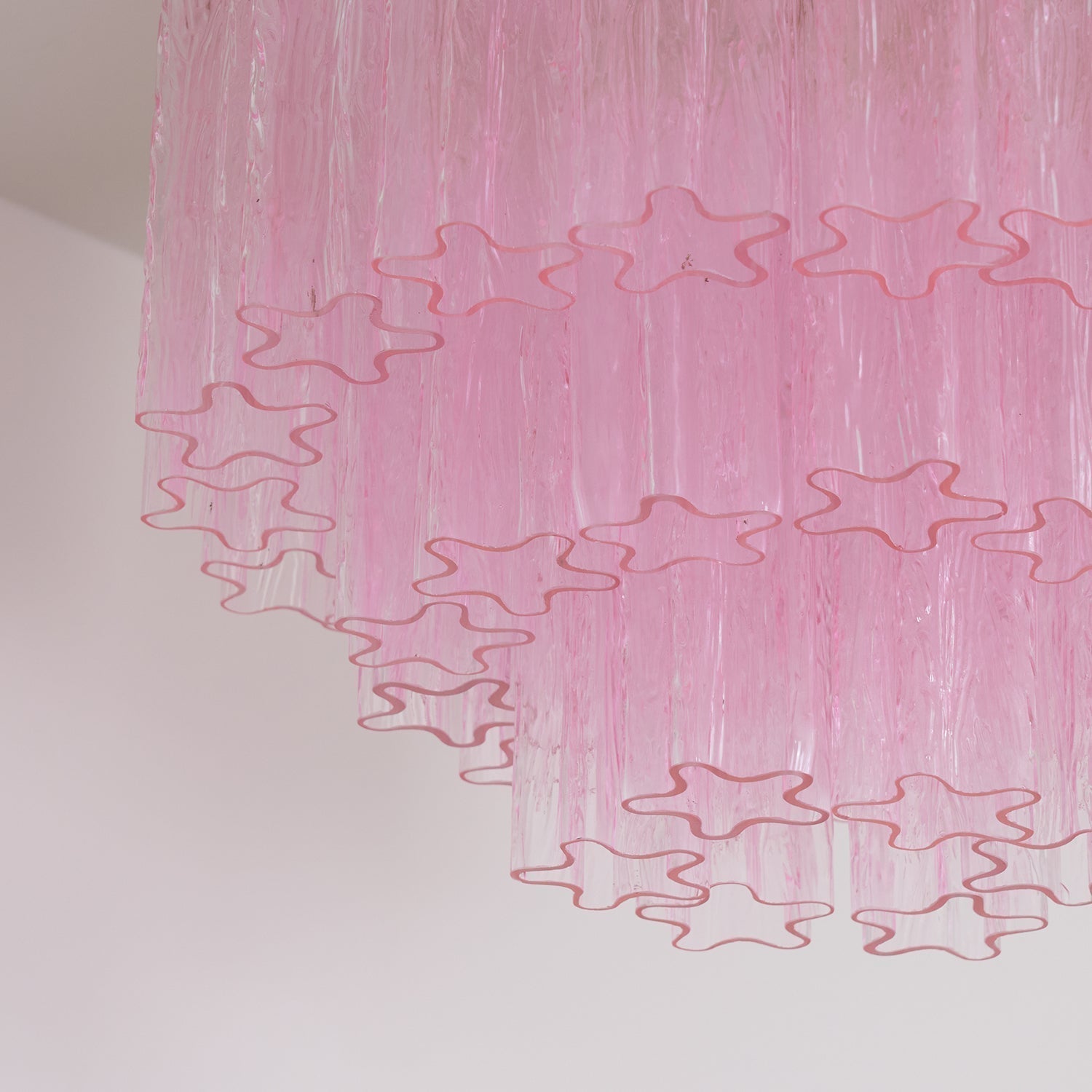 Aurora Lampe de Plafond en Verre Murano Rose Vintage