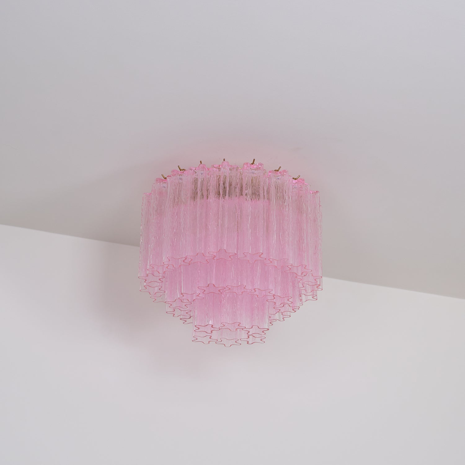 Aurora Lampe de Plafond en Verre Murano Rose Vintage