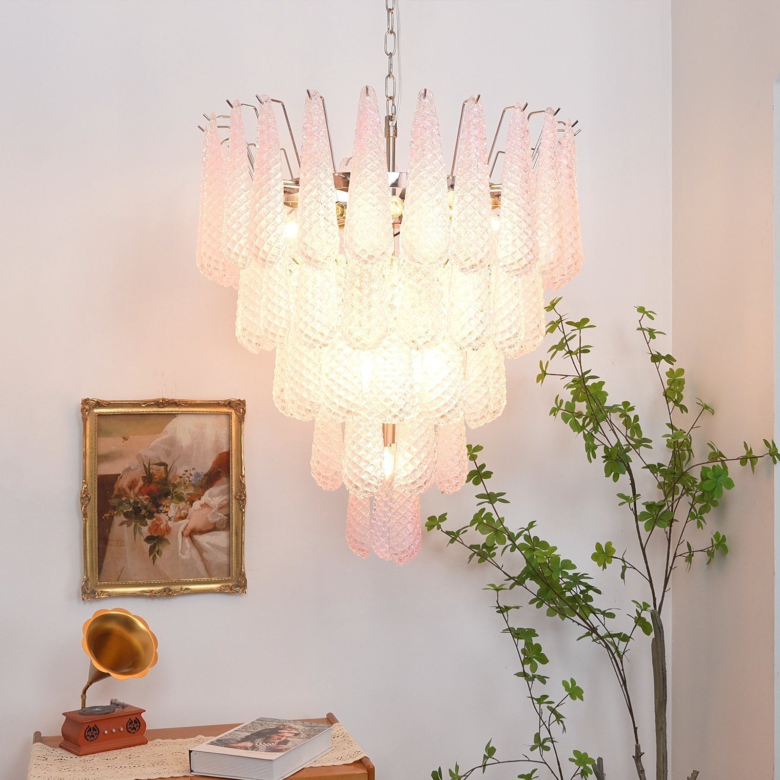 Aurora Lustre Rose Goutte Rosée Cascadant Romantique