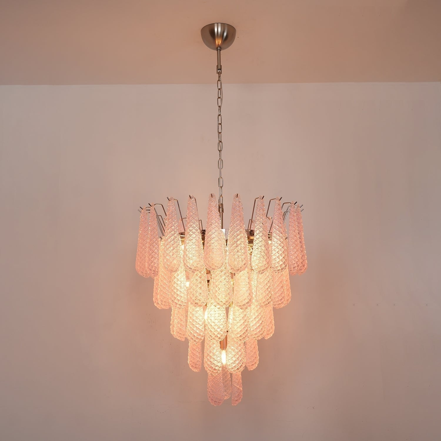 Aurora Lustre en Verre Rose Luxe