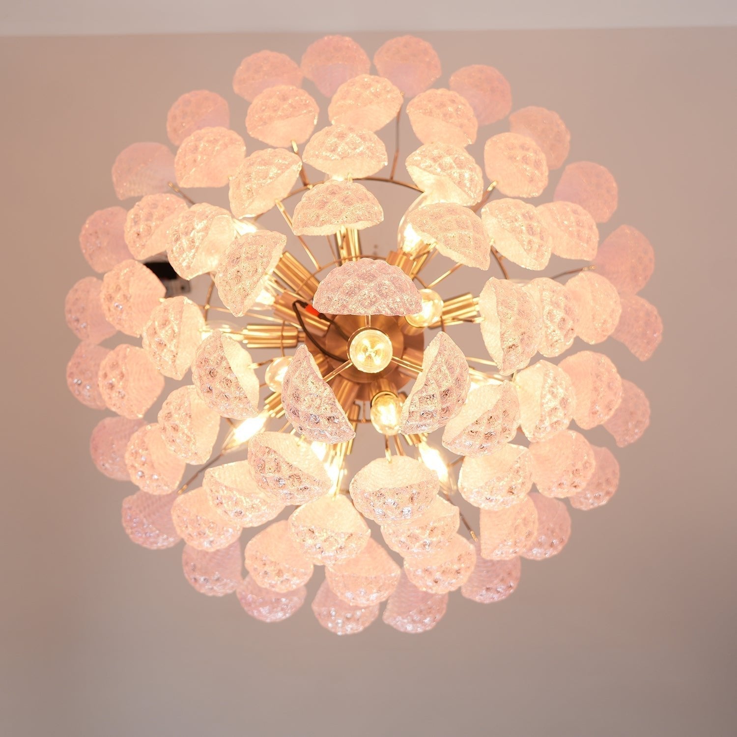 Aurora Lustre en Verre Rose Luxe