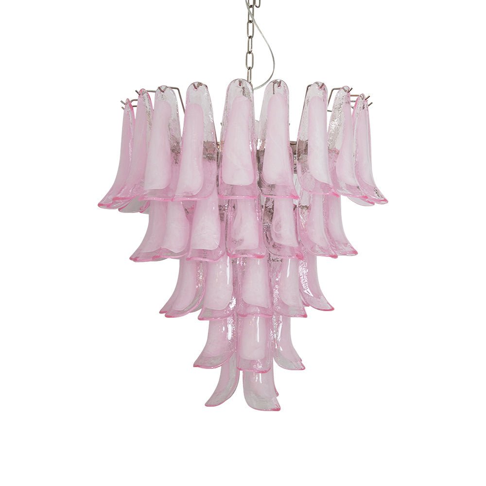 Aurora Lustre Pétales en Verre de Murano Rose Cascade