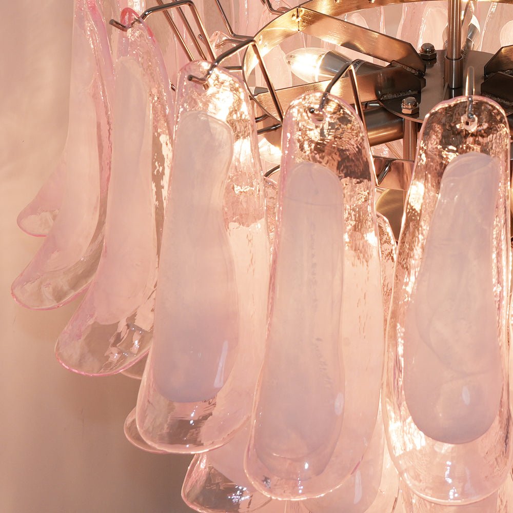 Aurora Lustre Pétales en Verre de Murano Rose Cascade