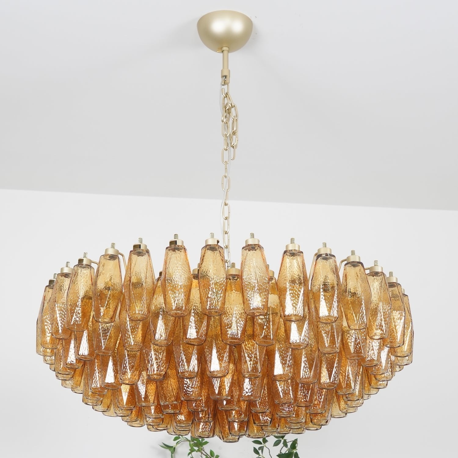 Murano Lustre Ambre Superposé Ovale