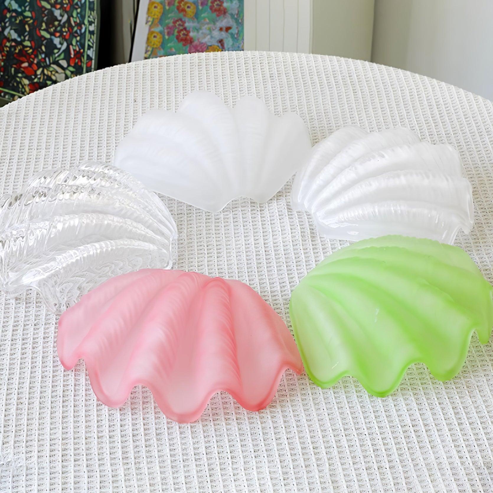 Suspension Coquille Murano Rose avec Barre Laiton Baroque Flair Artistique