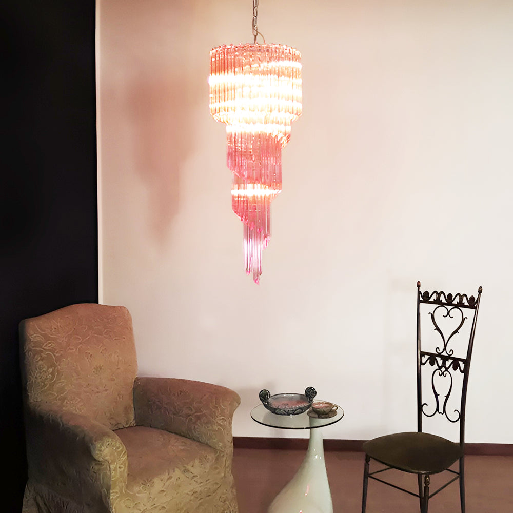 Aurora Lustre Spiral Prism Rose Superposé