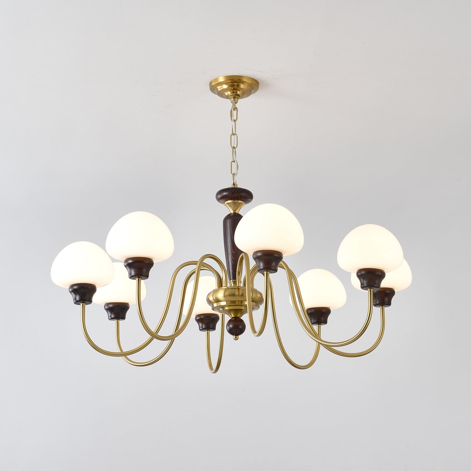 Lustra Lustre Laiton Bois Champignon Classique