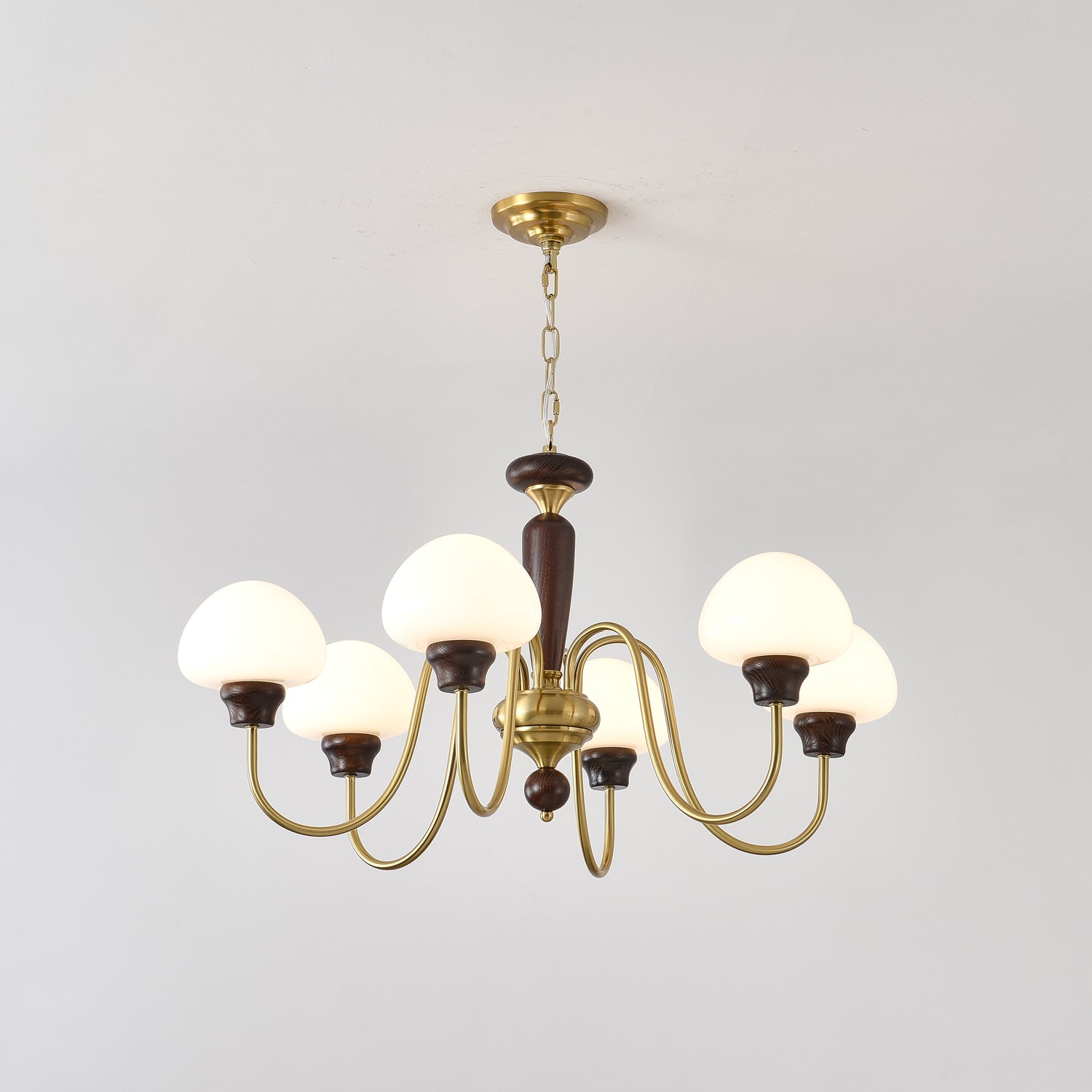 Lustra Lustre Laiton Bois Champignon Classique