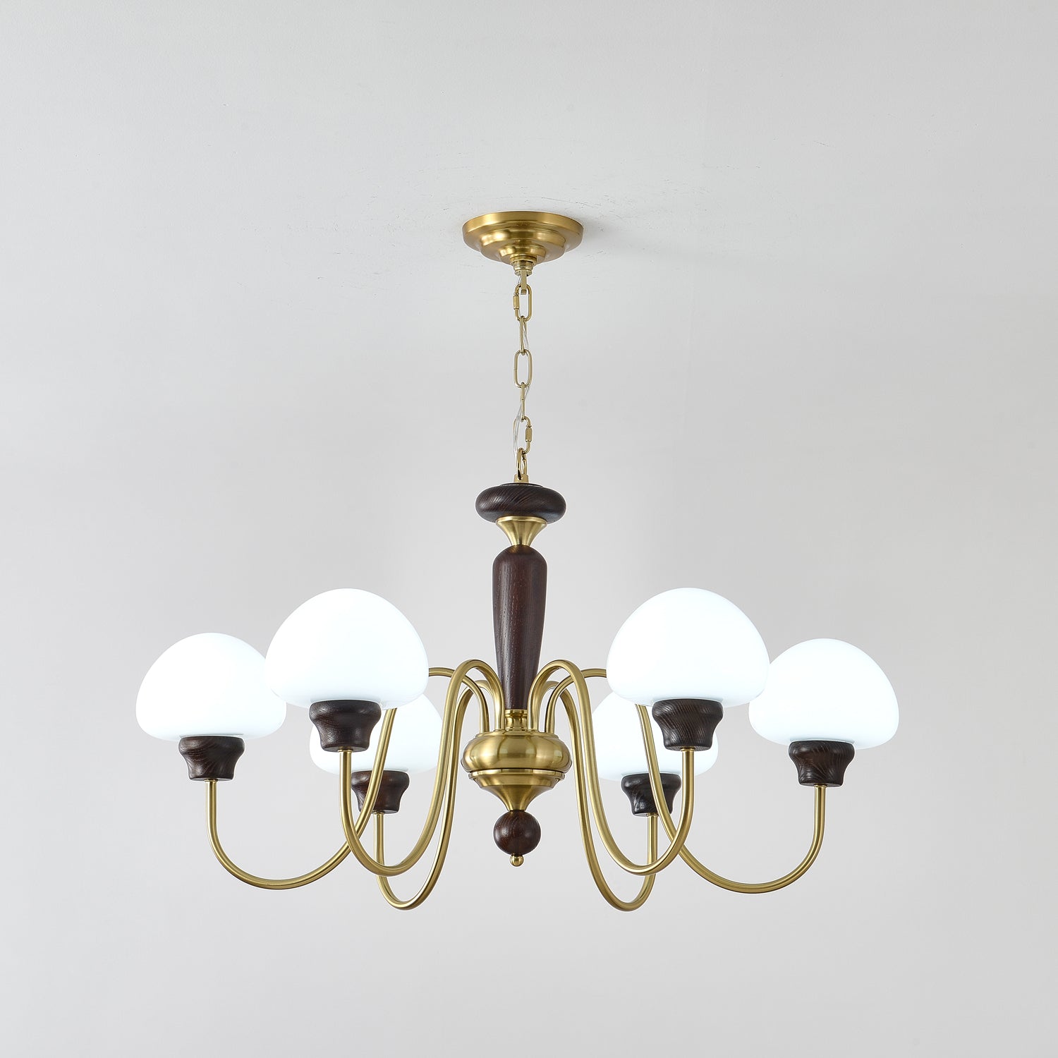 Lustra Lustre Laiton Bois Champignon Classique