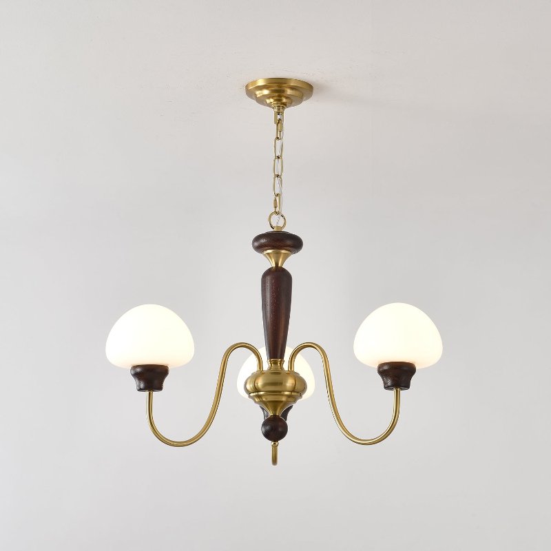 Lustra Lustre Laiton Bois Champignon Classique