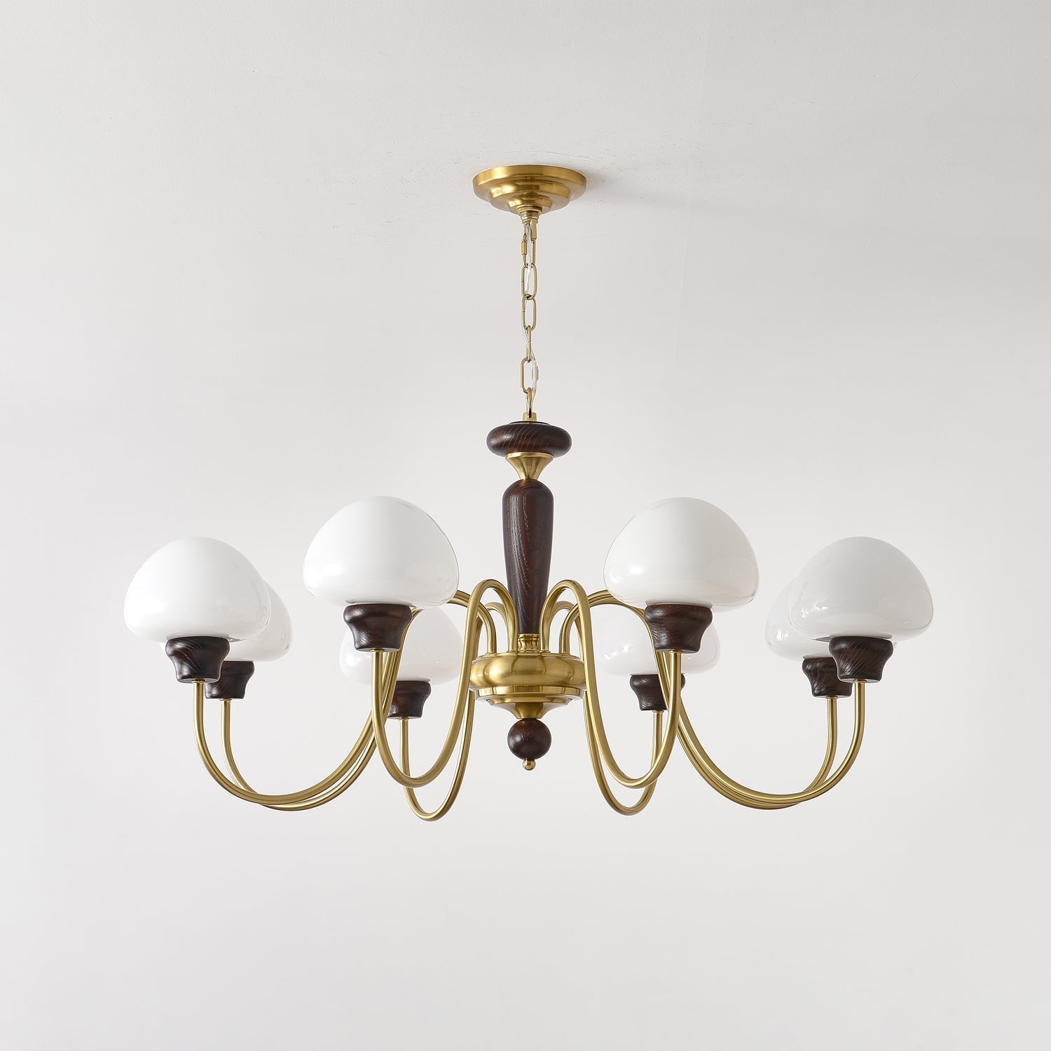 Lustra Lustre Laiton Bois Champignon Classique