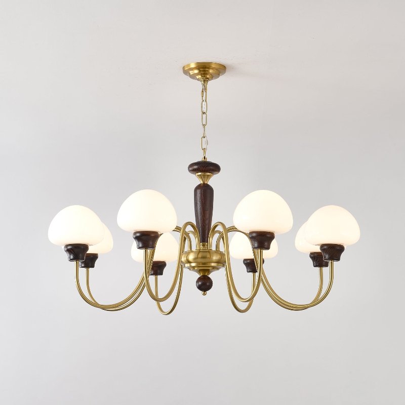 Lustra Lustre Laiton Bois Champignon Classique