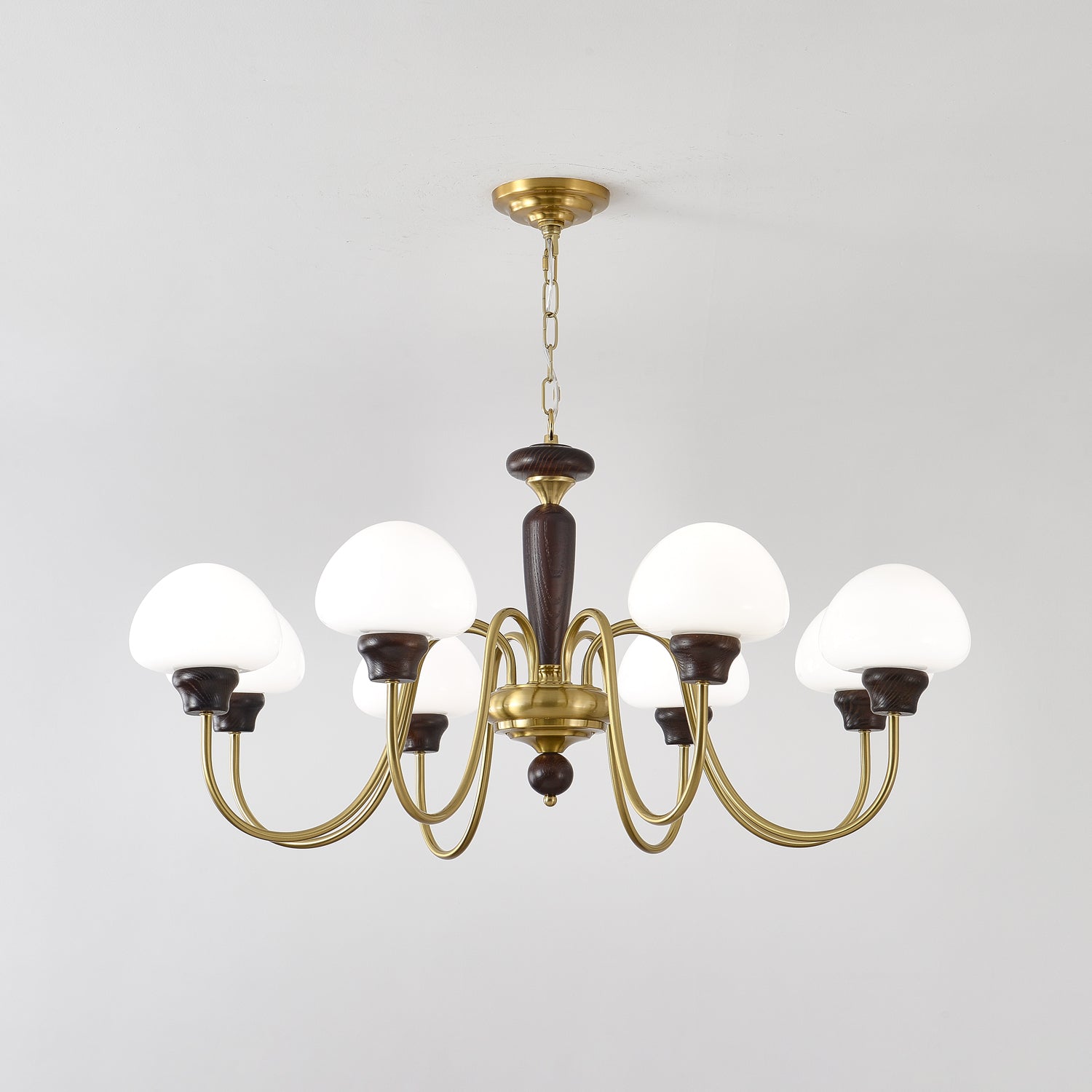Lustra Lustre Laiton Bois Champignon Classique