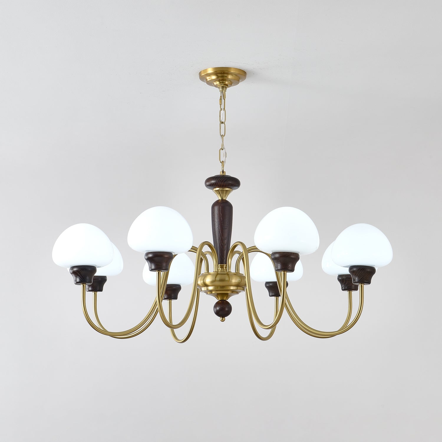 Lustra Lustre Laiton Bois Champignon Classique