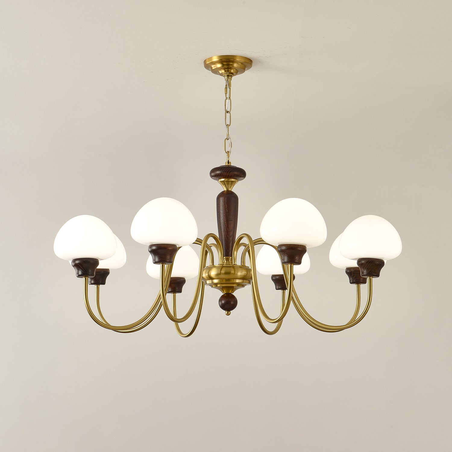 Lustra Lustre Laiton Bois Champignon Classique