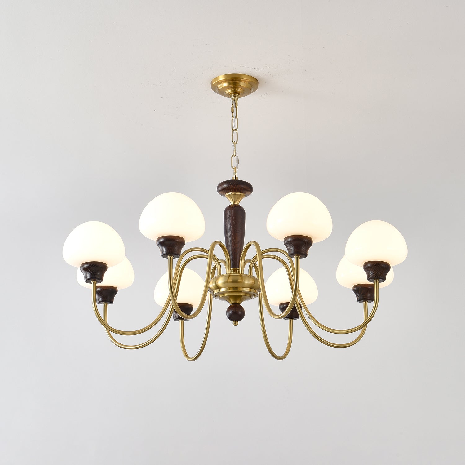 Lustra Lustre Laiton Bois Champignon Classique