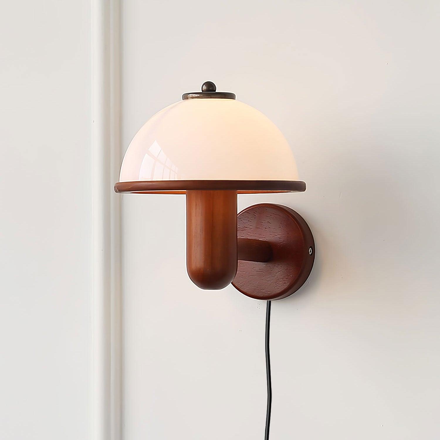 Lustra Wall Lamp Mushroom Wood