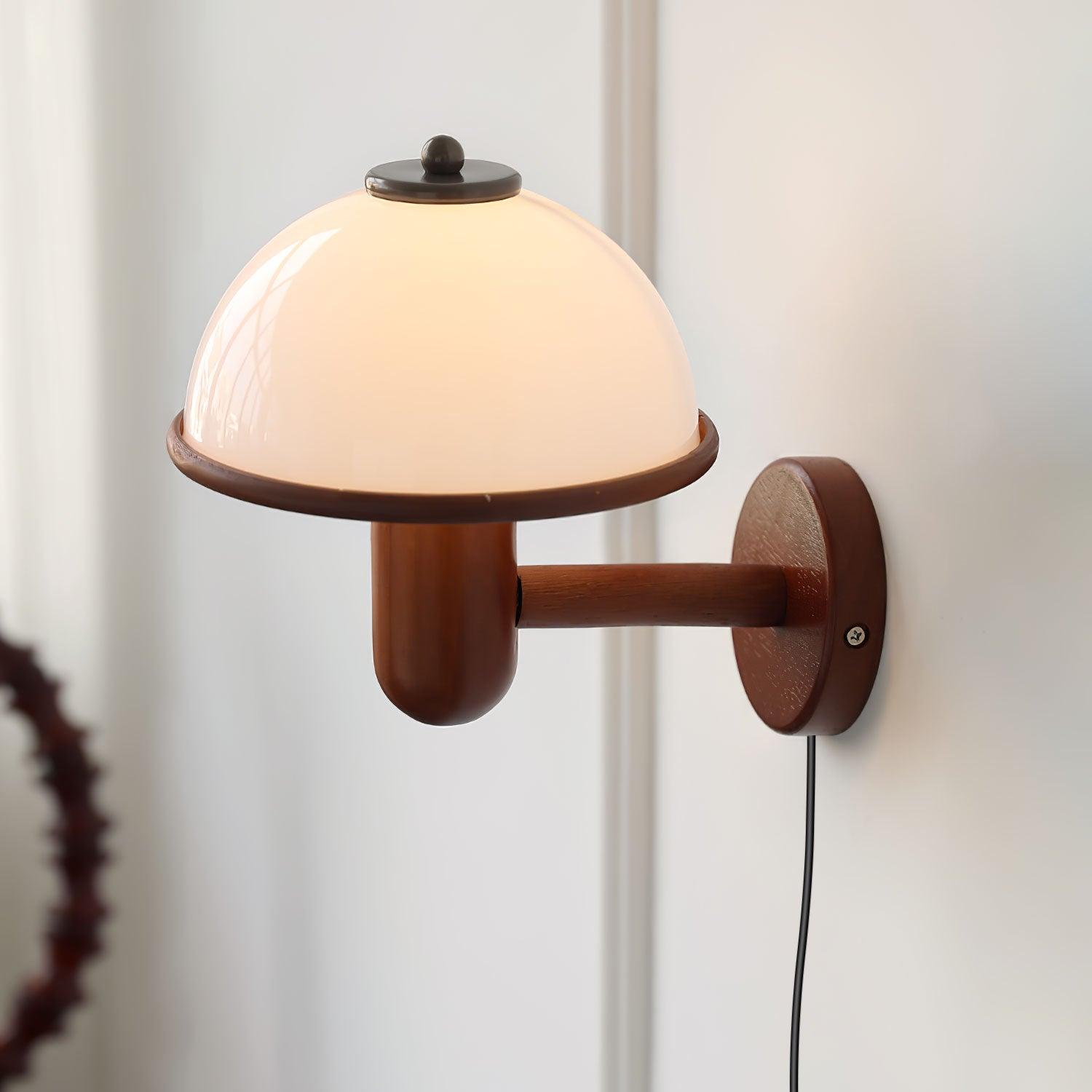 Lustra Wall Lamp Mushroom Wood
