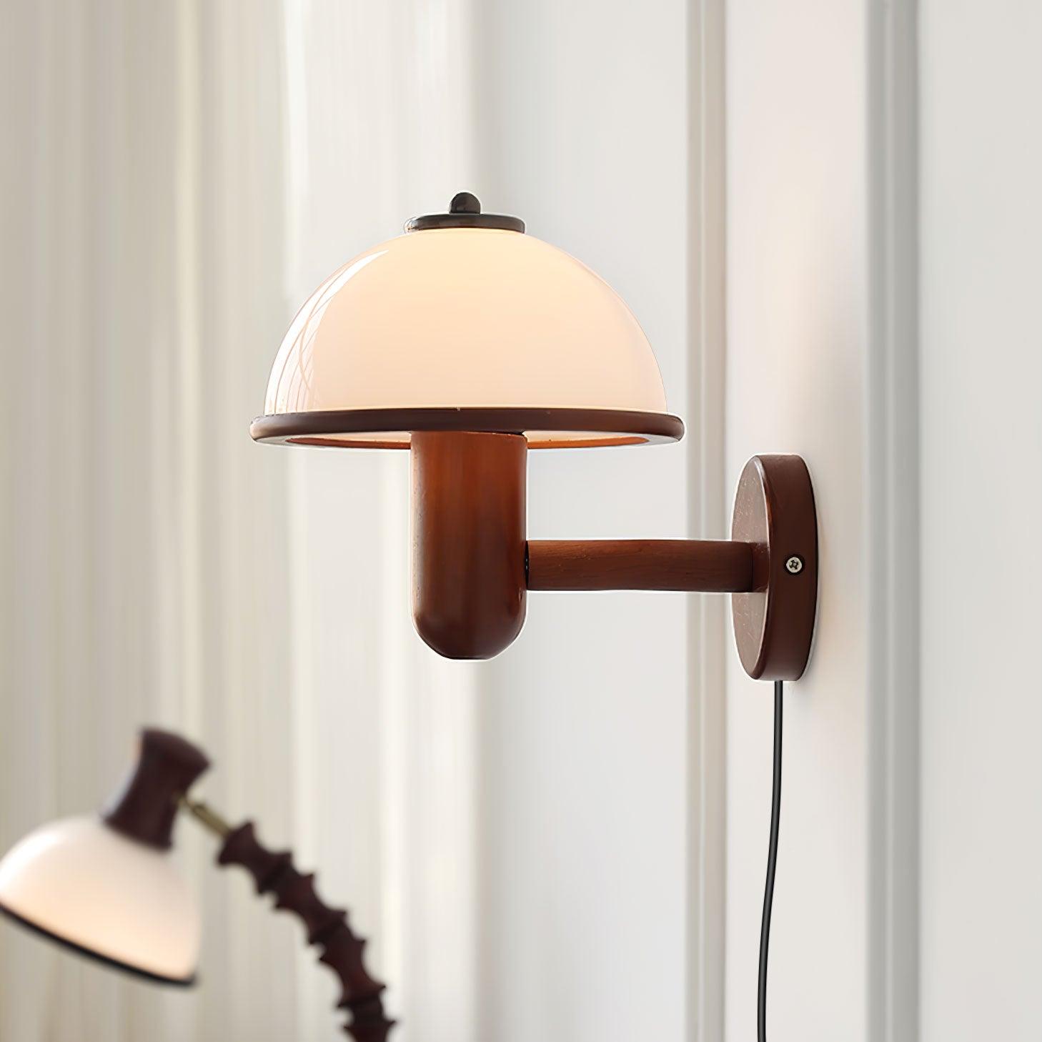 Lustra Wall Lamp Mushroom Wood