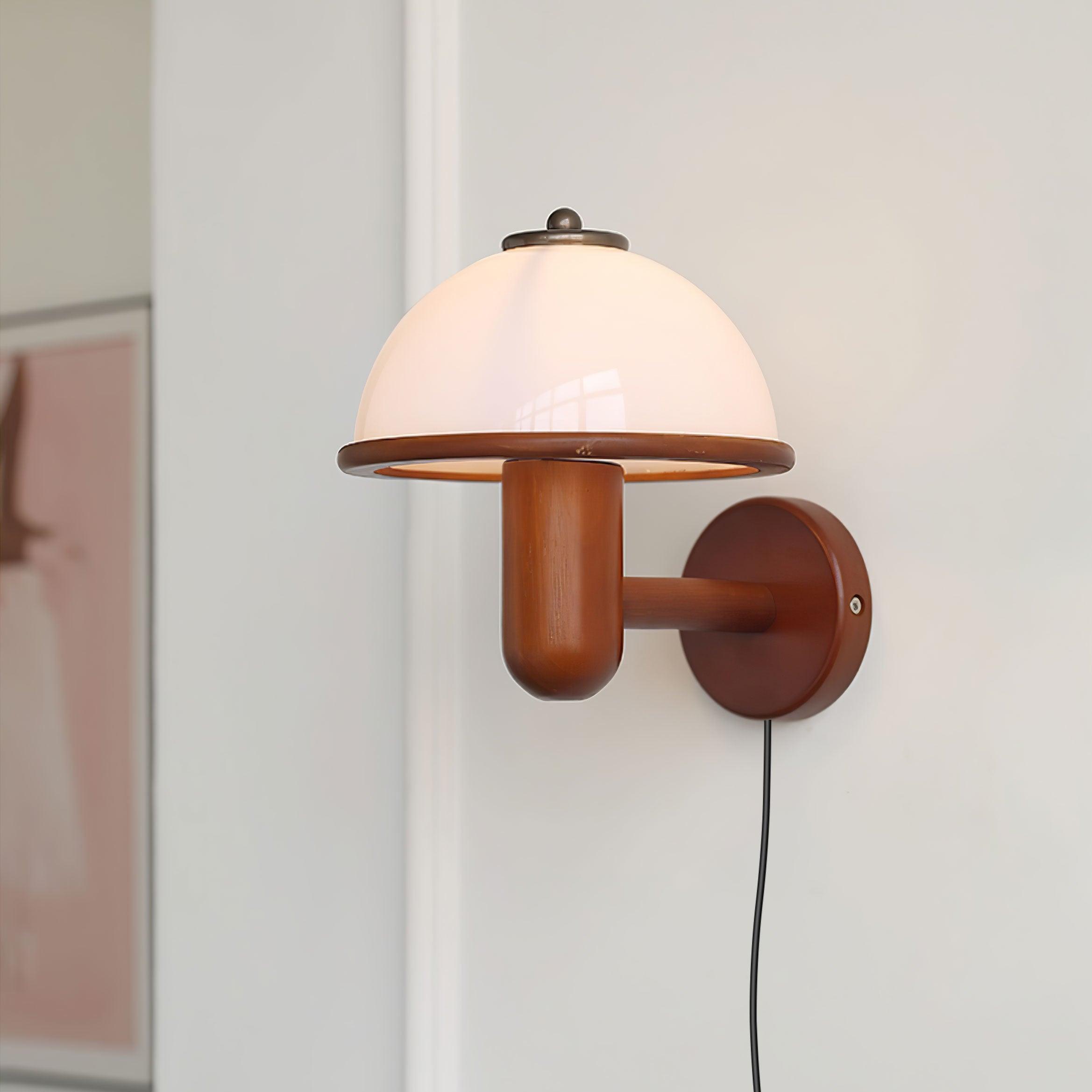 Lustra Wall Lamp Mushroom Wood