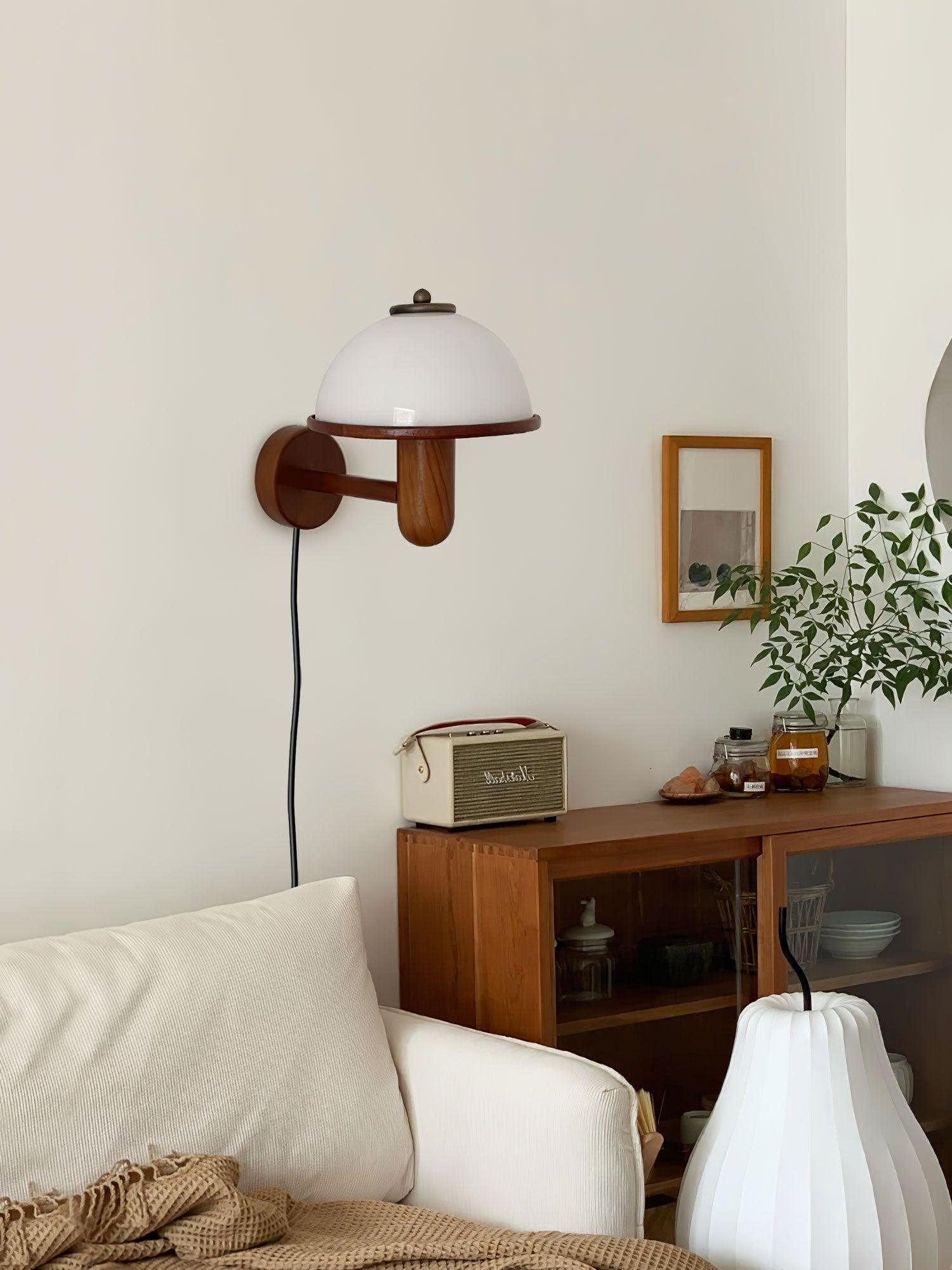 Lustra Wall Lamp Mushroom Wood