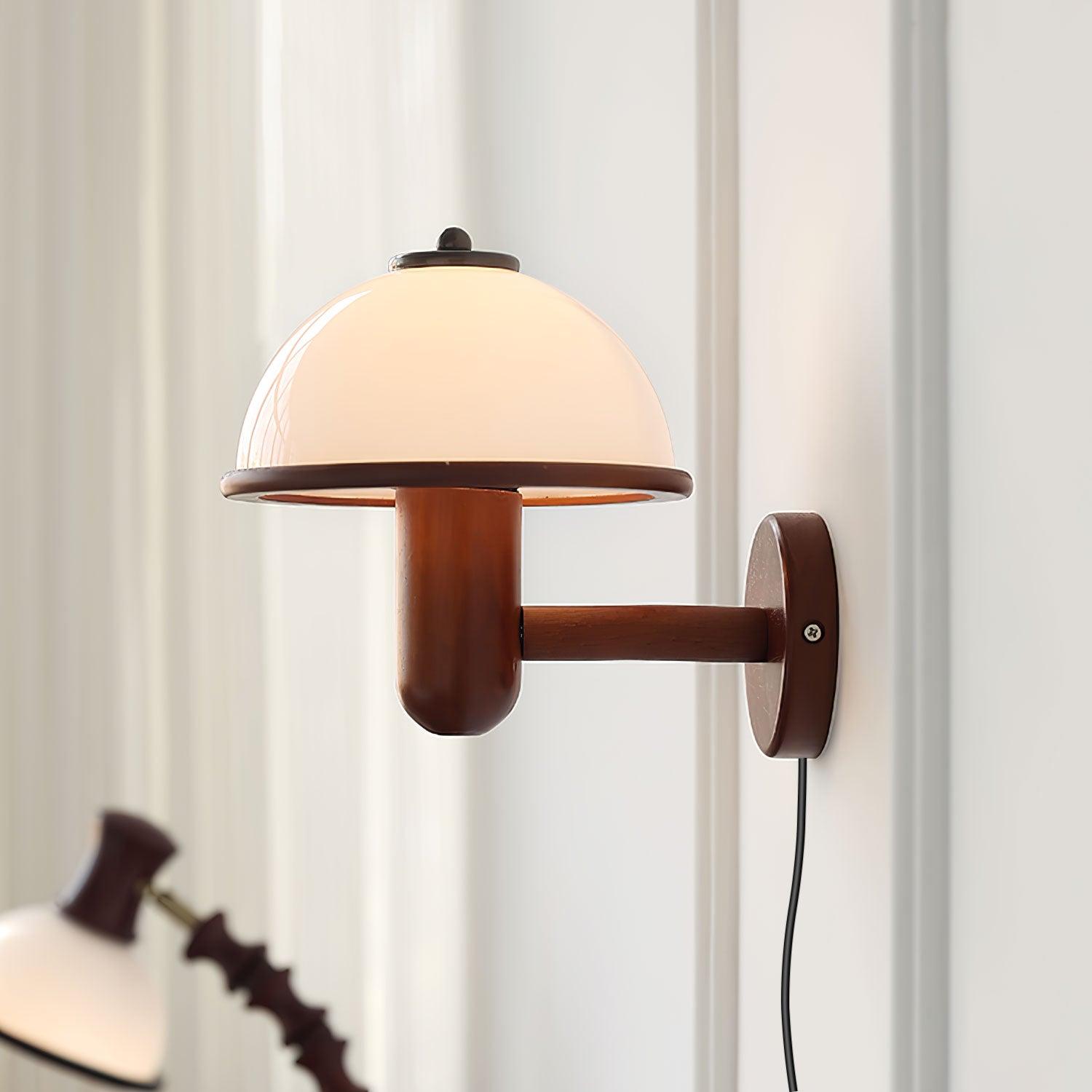 Lustra Applique Murale Champignon Bois de Chêne