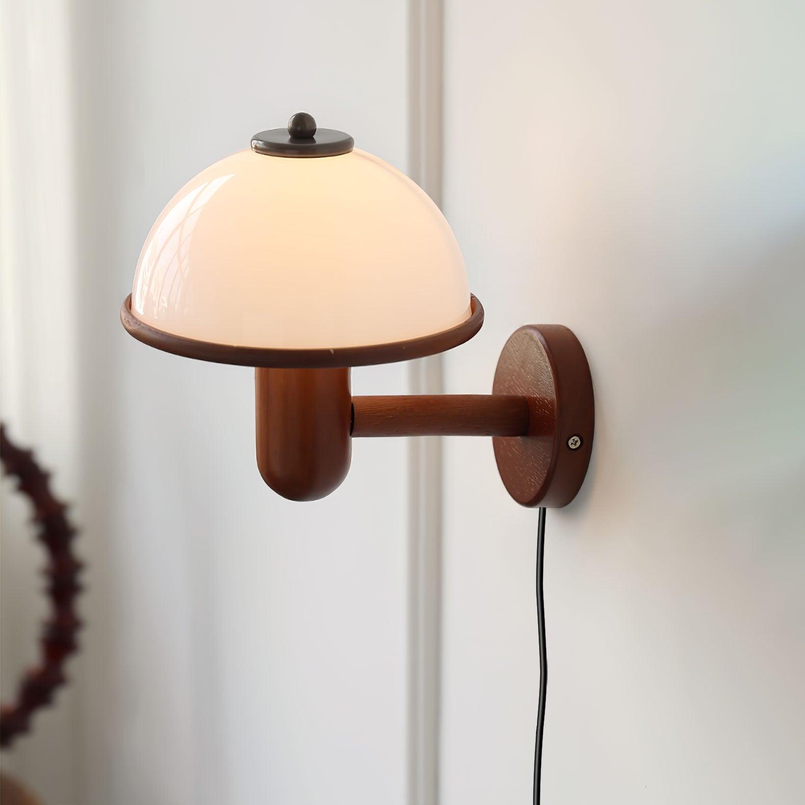 Lustra Wall Lamp Mushroom Wood