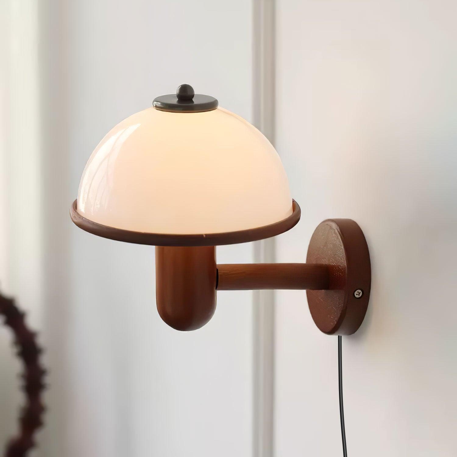 Lustra Wall Lamp Mushroom Wood