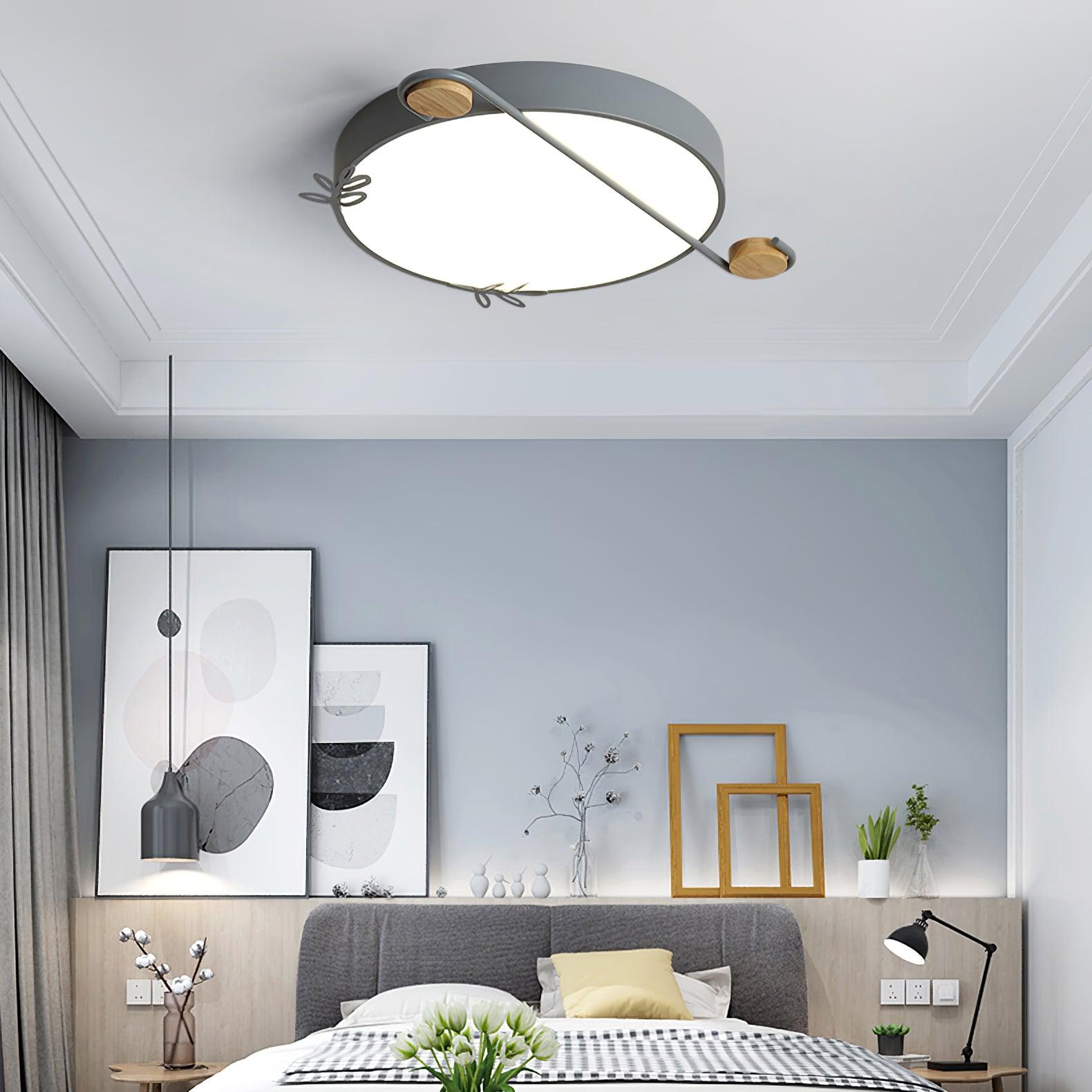 Evzorira Lampe Plafonnier Ronde Art Note Musicale