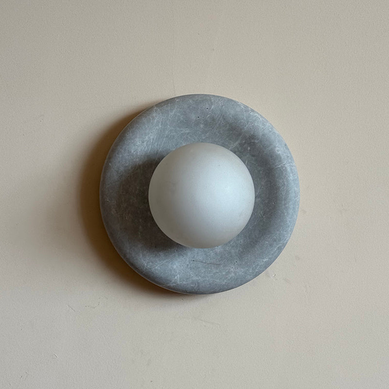 Aurvelyra Applique Murale en Verre Gris et Marbre Nordic Art Classic