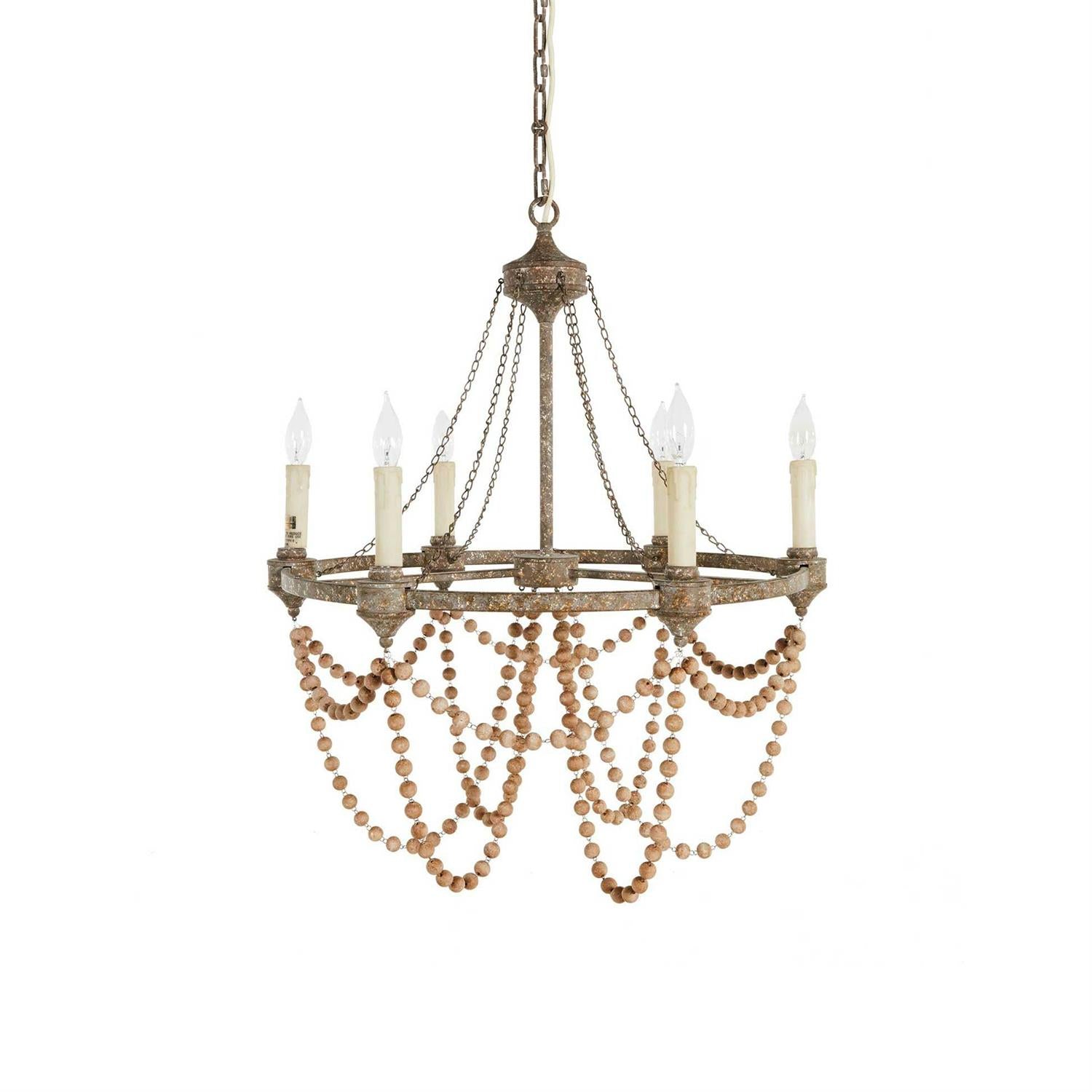 Eurnoros Lustre Vintage Industriel en Bois et Métal