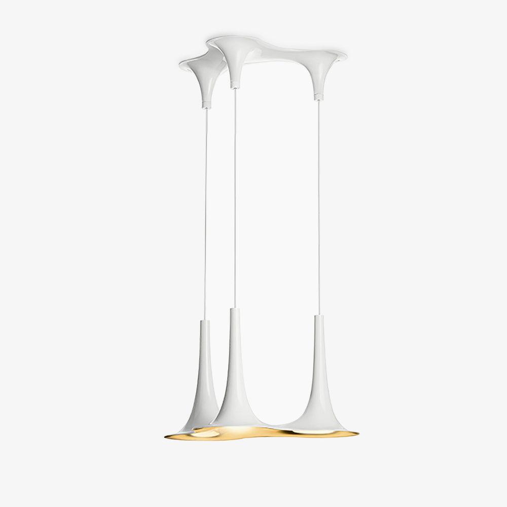 Solara Lampe suspendue en acrylique en forme de trompette contemporaine