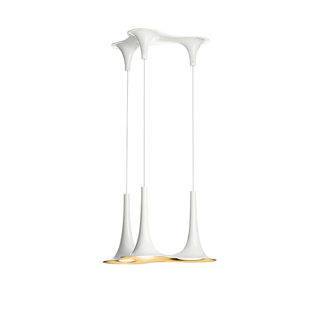 Solara Lampe suspendue en acrylique en forme de trompette contemporaine